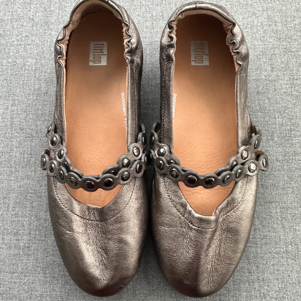 Fitflop Metallic Flats with Decorative Strap